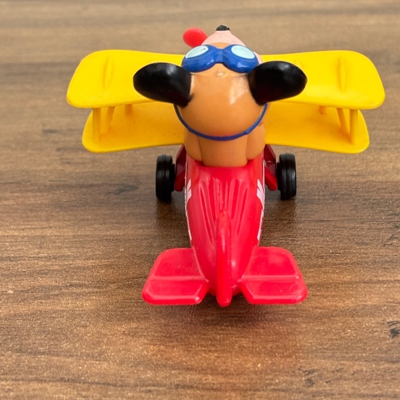 VINTAGE Walt Disney MICKEY MOUSE Diecast Airplane By Tomy Toy Biplane 1970-80's - Picture 5 of 10
